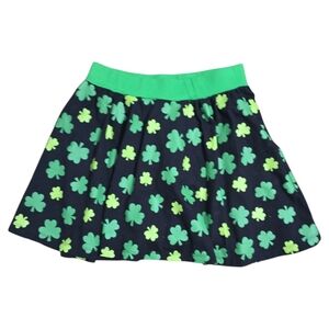 St Patricks Day Mini Skirt Size XS Three Leaf Clover Flowy Spring